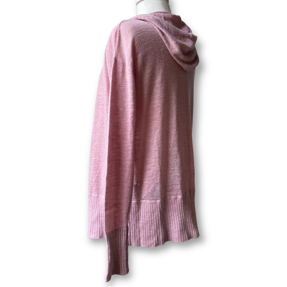Lululemon NWOT Calm and Collected Wrap Linen Hooded Cardigan Sweater Pink S 4 6 - Picture 7 of 11